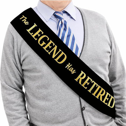 The Legend Has Retired Sash – Elegant Black and Gold Foil Legendary Sash by JPACO