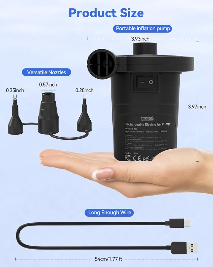 Dr.Meter 4000mAh Rechargeable Air Pump - Image 6
