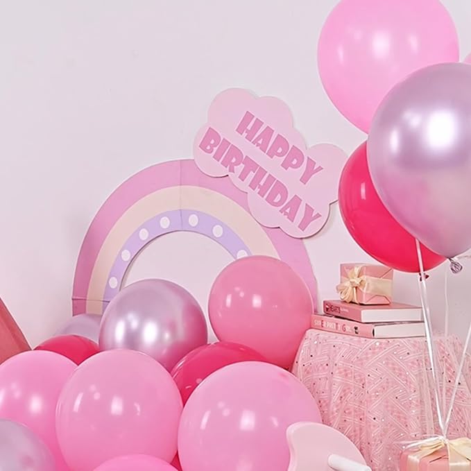 HILAVO Pink Mixed Balloons Set, 12 Inch Hot Pink Pastel Light Baby Pink - Image 7