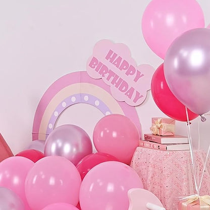 HILAVO Pink Mixed Balloons Set, 12 Inch Hot Pink Pastel Light Baby Pink - Image 7