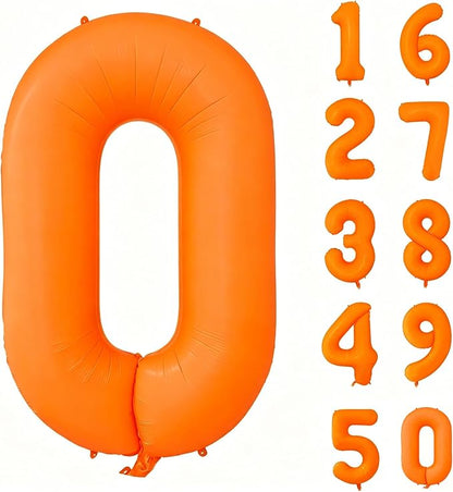 Fluorescent Orange Number Balloon 40 inch Giant Foil Helium Balloons Orange by Yeodong