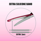 10 pcs Professional Hair Clips for Styling Sectioning - Sectioning Hair Clips for Styling, No-Crease Silicone Band& Anti-Slip Grip, Cutting Clips for Blowouts, Curling, Coloring （Black+Rose Red）