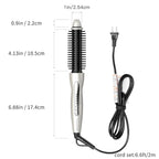 MIRACOMB Hair Curler Straightening Brush - Ceramic Tourmaline Flat Curling Iron - Cool Touch Round Brush PRO Multi Styler with 5 Heat Adjustments, 1 Inch Barrel, White (Enhanced)