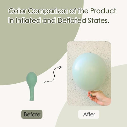 Awenztech 122pcs Sage Green Latex Balloons in 18 12 10 5 inches | Wedding - Image 4