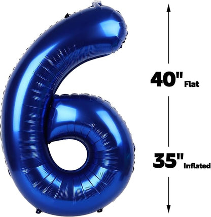 Night Blue Number 6 Balloon 40 inch, 6th Birthday Party Balloons Decorations | - Image 3