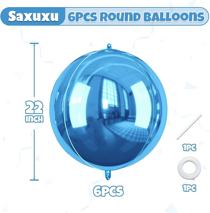 Dark Blue Balloons Foil, 22Inch Metallic Blue Balloons, Big Round Ball Balloon - Image 2