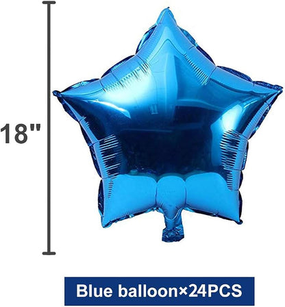 24 Pcs 18" Blue Star Balloons Foil Balloons Mylar Balloon - Image 2