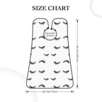 Strong Suction Cup Beard Grooming Bib, Non-Stick Hair Catcher, Waterproof, for Shaving, Black Eyelash White