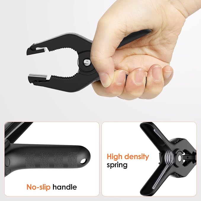 Spring Clamps Heavy Duty, 3.5in Backdrop Clips, 10 Pack- Black | Strong Spring - Image 6