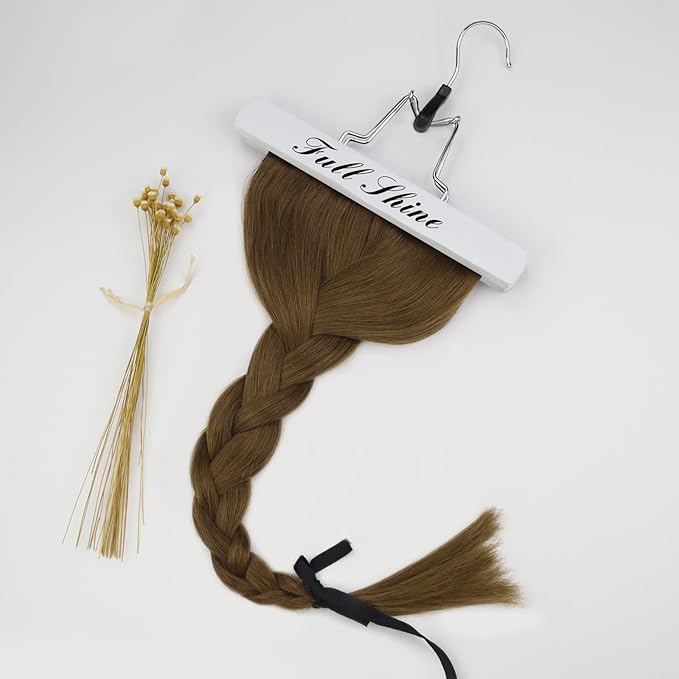 Full Shine Invisible Clip in Hair Extensions Human Hair Medium Brown 18 Inch Brown Remy Human Hair Extension Clip ins Silky Natural Hair 60 Grams 3 PCS
