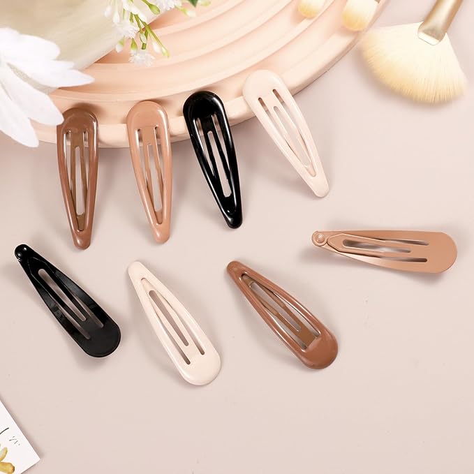 obeoby 30 Pcs 5 Colors Metal Snap Hair Clips, 2 Inch Hair Barrettes Hair Accessories for Women Girls