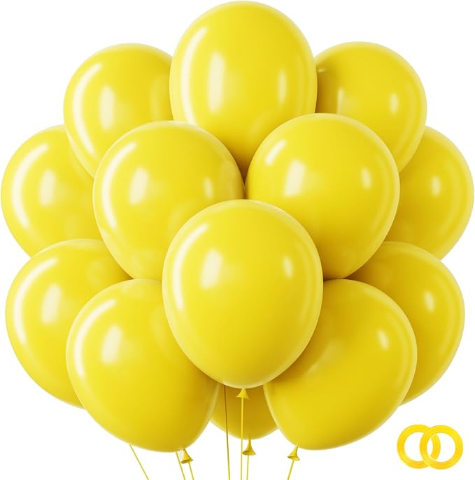 RUBFAC Yellow Balloons 65pcs, 12 Inch Party Balloon by RUBFAC