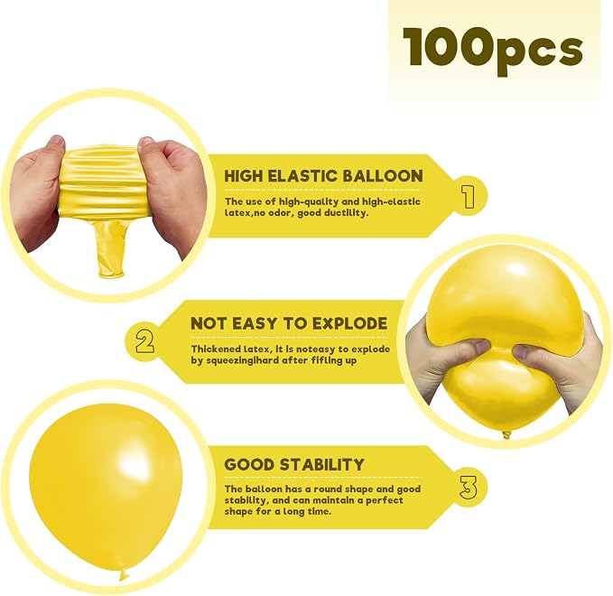 Yellow Balloons Birthday Party Balloons - Image 2