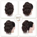 Ponytail Extension,12 Inch Drawstring Ponytail Hair Extensions for Women Synthetic Curly Wavy Fake Pony Tails Hair Pieces for Daily Party Use (4#)