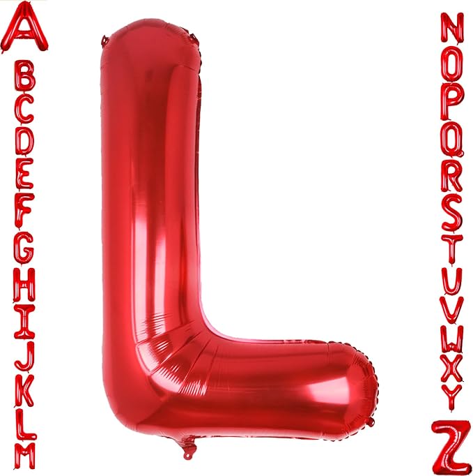 AULE 40 Inch Red L Balloon Letter Foil A-Z Birthday Big Alphabet | Birthday by AULE