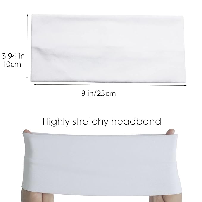 Headbands for Women 3 Pcs Wide Cotton Headband Non-slip Stretchy Elastic Head Wrap Holder Hair Accessories