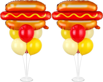 Hot Dog Party Balloons Stand Kit 2 Sets by Naozinebi
