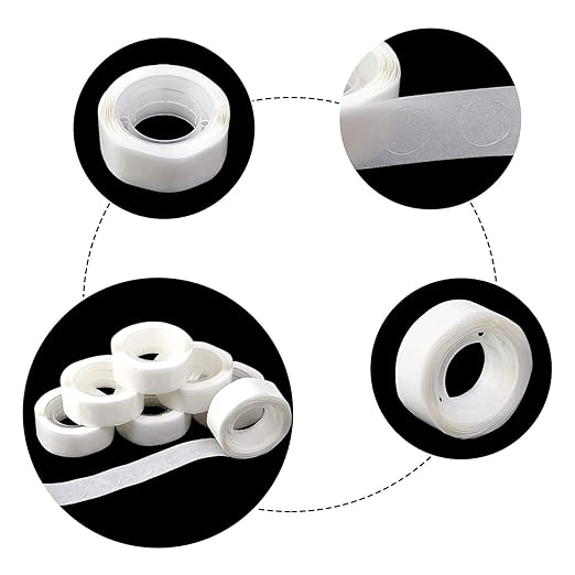 UPINS 800 Pcs Point Dots Balloon Glue Removable Adhesive Point Tape | 8 Rolls - Image 3