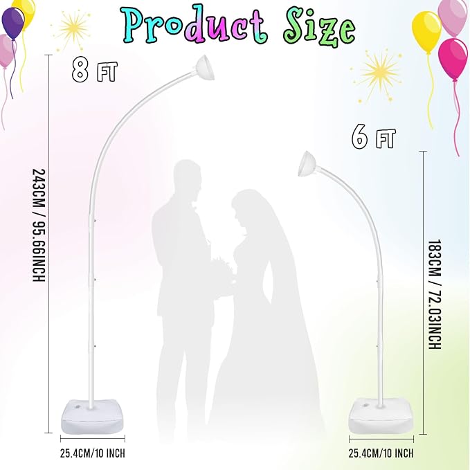AerWo Lighted Balloon Arch Kit, Half Curved Balloon Arch Stand - Image 2