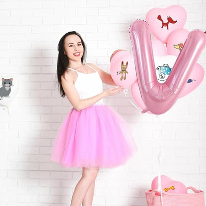 TONIFUL 40 Inch Large Pink Letter V Balloons Giant Foil Mylar Alphabet Balloon - Image 5