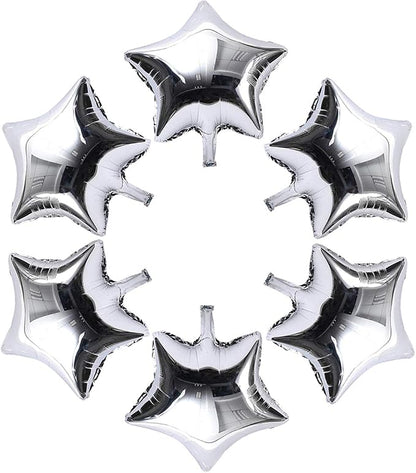 24 Pcs 18" Silver Star Balloons Foil Balloons Mylar Balloon by Unknown