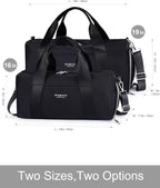 Gym Bag for Women with Shoe Compartment & Wet Pocket - Duffle Bag for Travel Sports Fitness Workout Athletic, 19“-Medium, Black