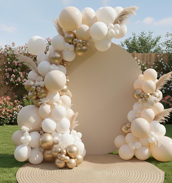 Sand White Gold Balloon Arch Kit - Image 4