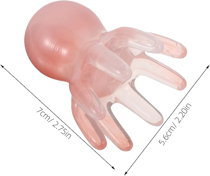 Mikinona Octopus Scalp Massager Comb 2Pcs, Manual Meridian Scalp Scrubber Claw Acupressure Tool for Head, Neck, and Back Massage, Pink Hair Care and Relaxation Device