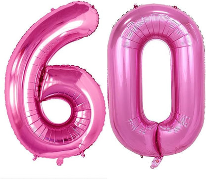 Number 60 Balloons for 60th Birthday Party Decorations, 42 Inch Jumbo Foil by GOER