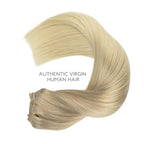 WENNALIFE Clip in Hair Extensions, 150g 18 Inch 9pcs Ash Blonde to Golden Blonde and Platinum Blonde Human Hair Extensions Thicker Clip in Hair Extensions Real Human Hair Clip Set Double Weft