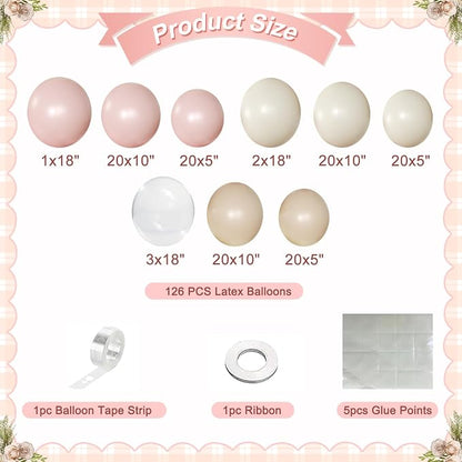Dusty Pink Balloon Arch Kit for Birthday Decorations | 126Pcs Pink and Sand - Image 6
