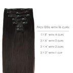 WENNALIFE Clip in Hair Extensions Real Human Hair, 24 Inch 160g 7pcs Dark Brown Remy Hair Straight Natural Extensiones De Cabello Humano Con Clip Ins
