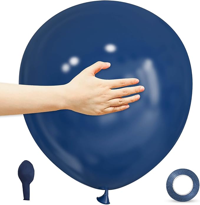 18 Inch Navy Blue Balloons 12 Pack Big Balloons Thick Large Latex Balloon Dark by ASIYUHY