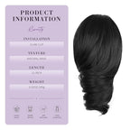 Clip on Ponytails for Women - 12 Inch Curly Black Ponytail Extension, Curly Pony Tails Hair Extensions, Synthetic Hair Extensions Ponytail, Natural Hair Pieces for Women (Color: Black)