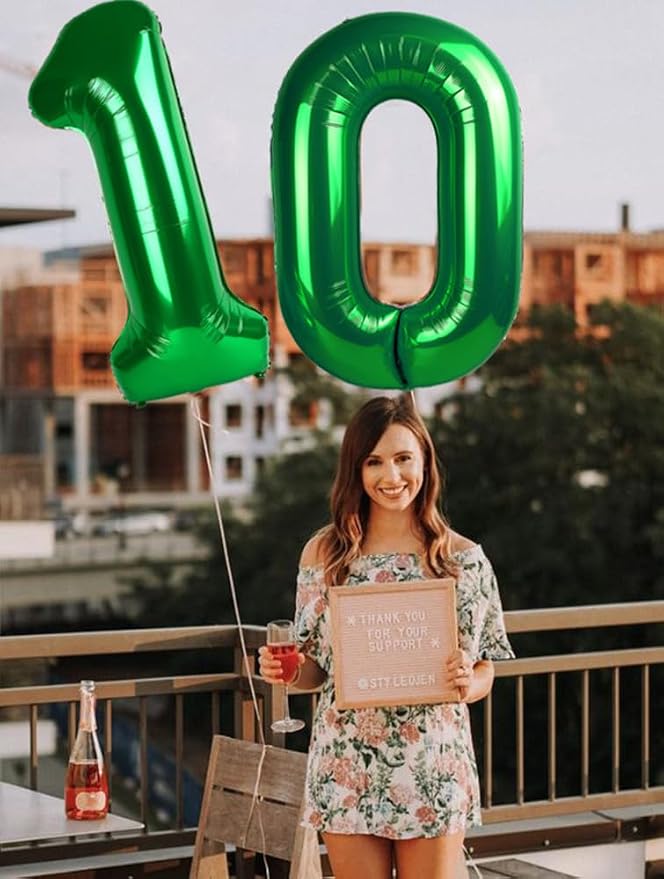 0 Balloon 40 inch Dark Green Number Balloons - Image 4