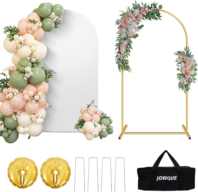 7.2FT Wedding Arch Backdrop Stand and Cover Set, Heavy-Duty Balloon Arch Stand by Jowque