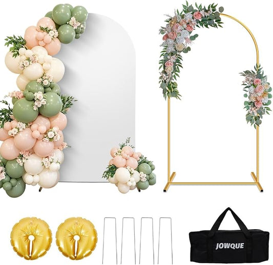 7.2FT Wedding Arch Backdrop Stand and Cover Set, Heavy-Duty Balloon Arch Stand by Jowque