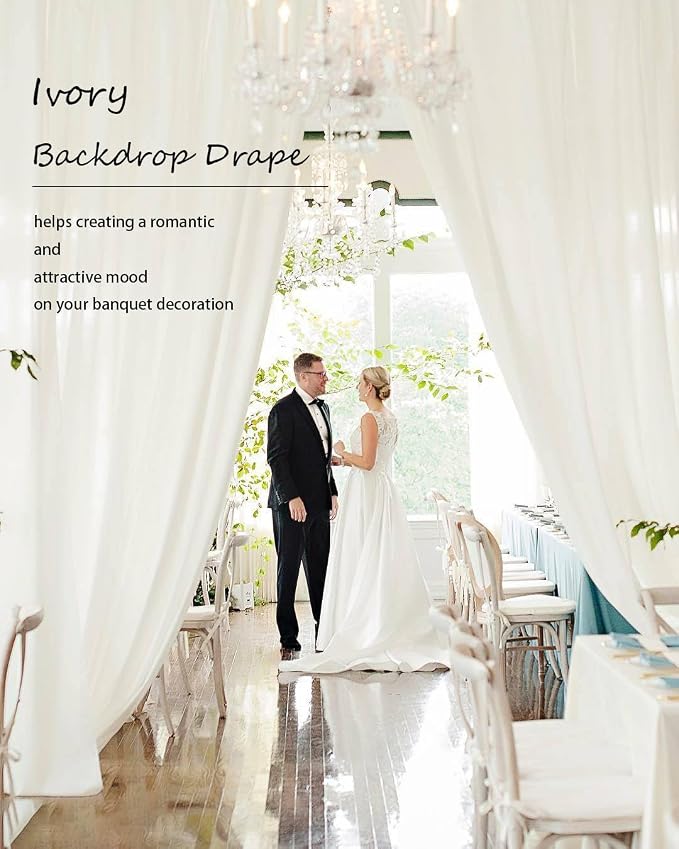 10ft×12ft Ivory Backdrop Curtain - Image 5