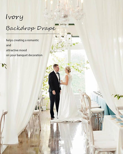 10ft×12ft Ivory Backdrop Curtain - Image 5