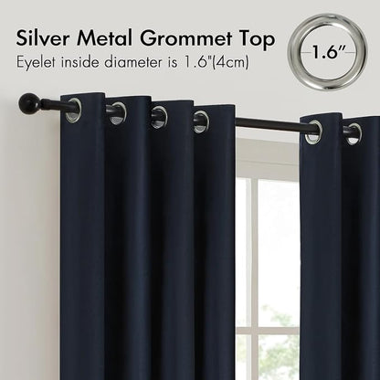 Blue Gold Velvet Blackout Curtains Luxury Decor 102 inches, Color Block | - Image 2