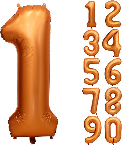 40 inch Orange Number 1 Balloon 1st Birthday Party Decorations | Giant Foil by Yeodong