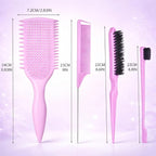 Detangler Brush for Curly Hair, Lightweight Curly Hair Brush with Vented Design for Easy Glide, Effortlessly Detangles Without Pulling or Snagging, Suitable for All Wet and Dry Hair Types (Pink)