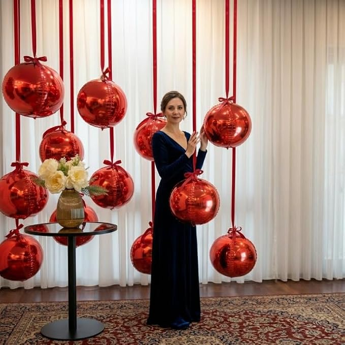 Red Round Foil Balloons - Image 4