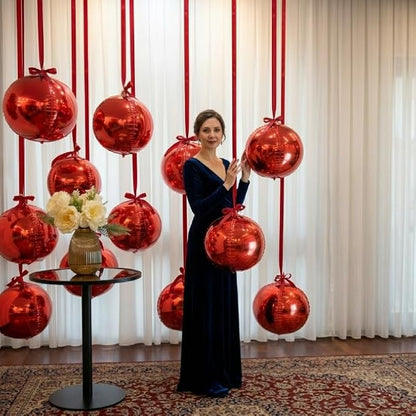 Red Round Foil Balloons - Image 4