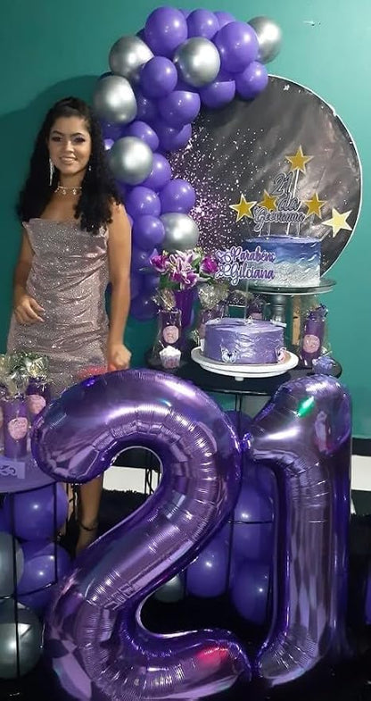 Purple Number 2 Balloon 40 inch, Balloon numbers party supplies, deco photo - Image 9