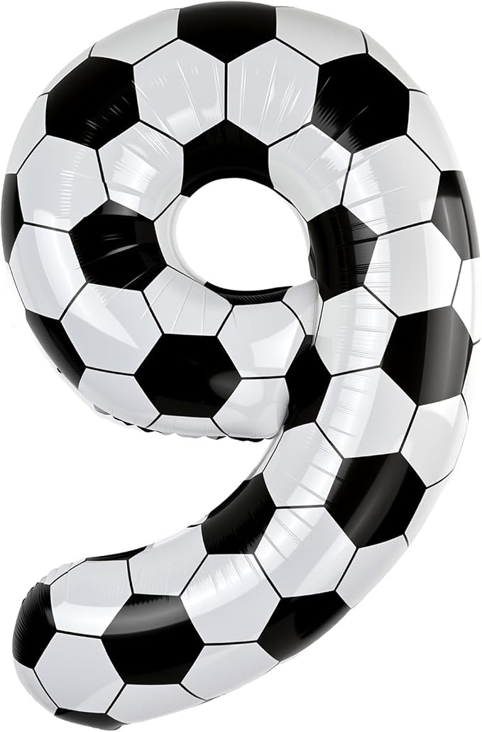 40 Inch Soccer Number 9 Foil Balloon, Soccer Birthday Party Decorations | by Unknown