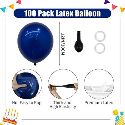 100 Pack 12 inch Navy Blue Latex Balloons - Image 2