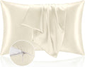 BEDELITE Satin Pillowcase with Zipper, Beige Pillow Cases Queen Size Set of 2, Super Soft and Cooling Similar to Silk Pillow Cases, Gift for Women Men(20x30 Inches)