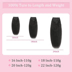 Kinky Straight Clip in Hair Extensions Human Hair Clip in Extensions 110g Clip Ins for Black Women 8Pcs/Pack Double Weft Full Head Natural Black Hair Extensions Human Hair（16Inch）