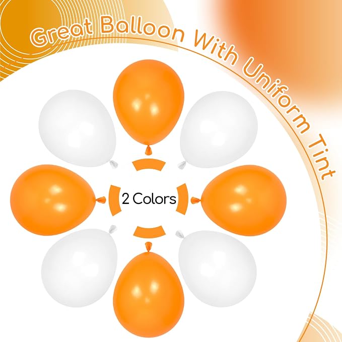 60pcs Orange and White Balloons 12inch - Image 7